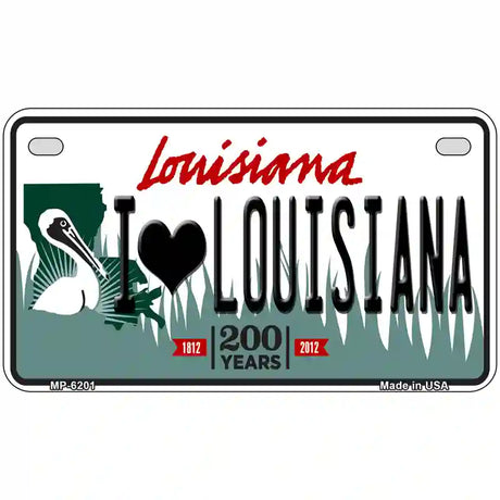 I Love Louisiana Novelty Metal License Plate 7" x 4" (MP)