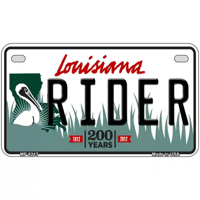 Rider Louisiana Novelty Metal License Plate 7" x 4" (MP)