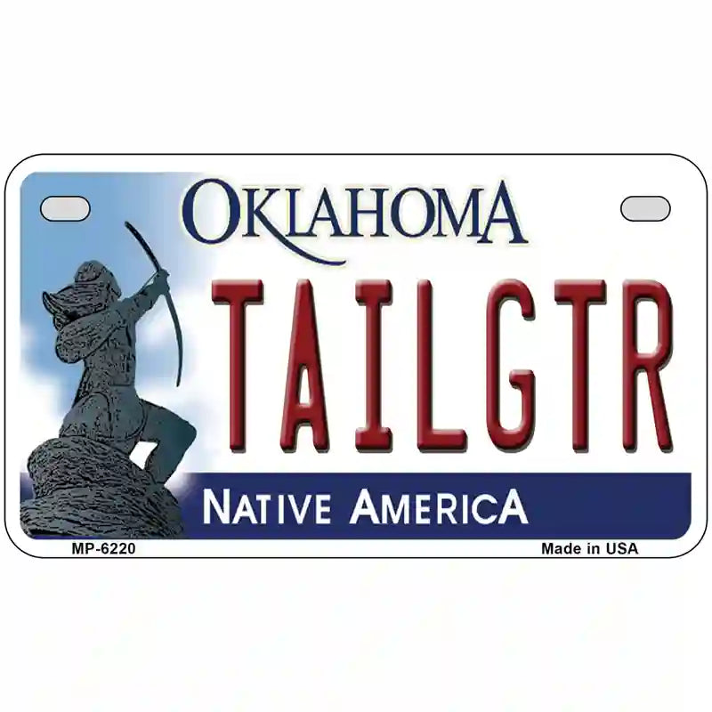 Tailgtr Oklahoma Novelty Metal License Plate 7" x 4" (MP)