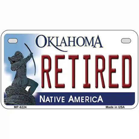 Retired Oklahoma Novelty Metal License Plate 7" x 4" (MP)