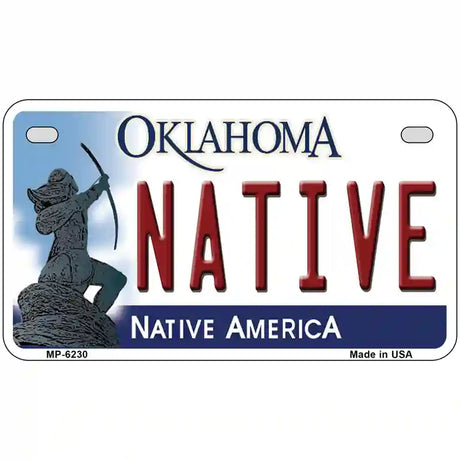 Native Oklahoma Novelty Metal License Plate 7" x 4" (MP)