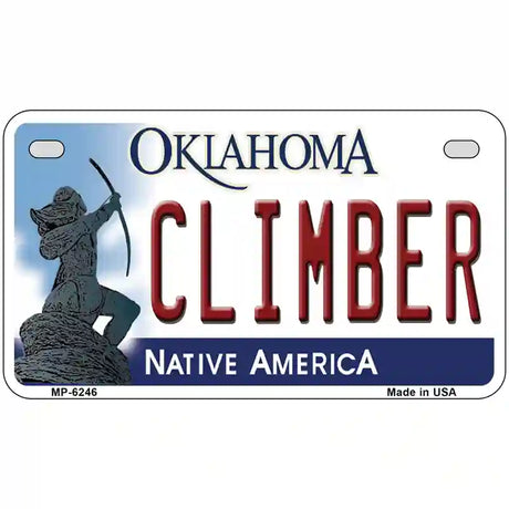 Climber Oklahoma Novelty Metal License Plate 7" x 4" (MP)