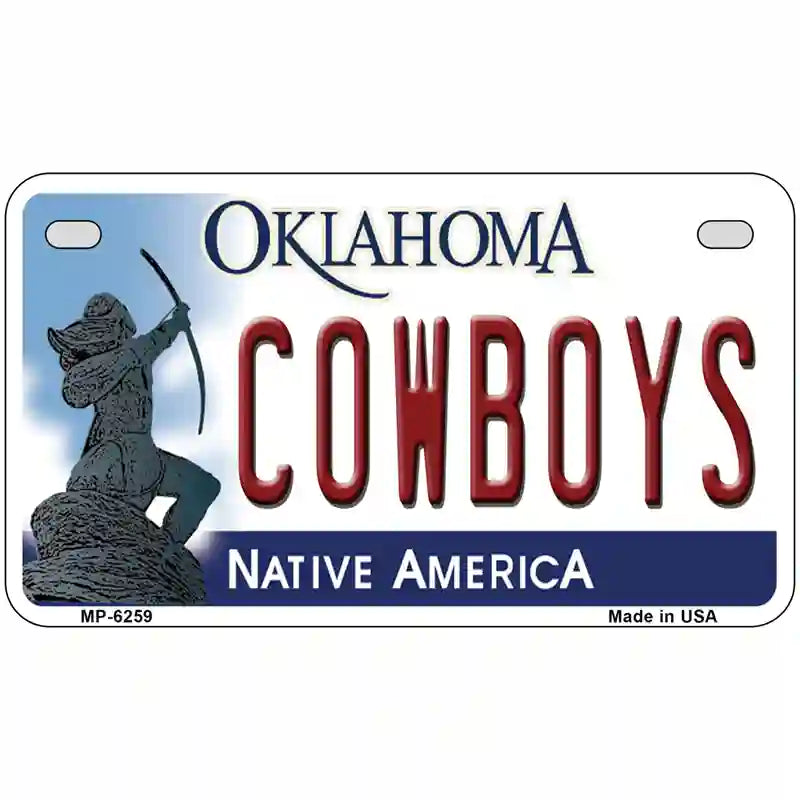 Cowboys Oklahoma Novelty Metal License Plate 7" x 4" (MP)