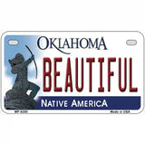 Beautiful Oklahoma Novelty Metal License Plate 7" x 4" (MP)