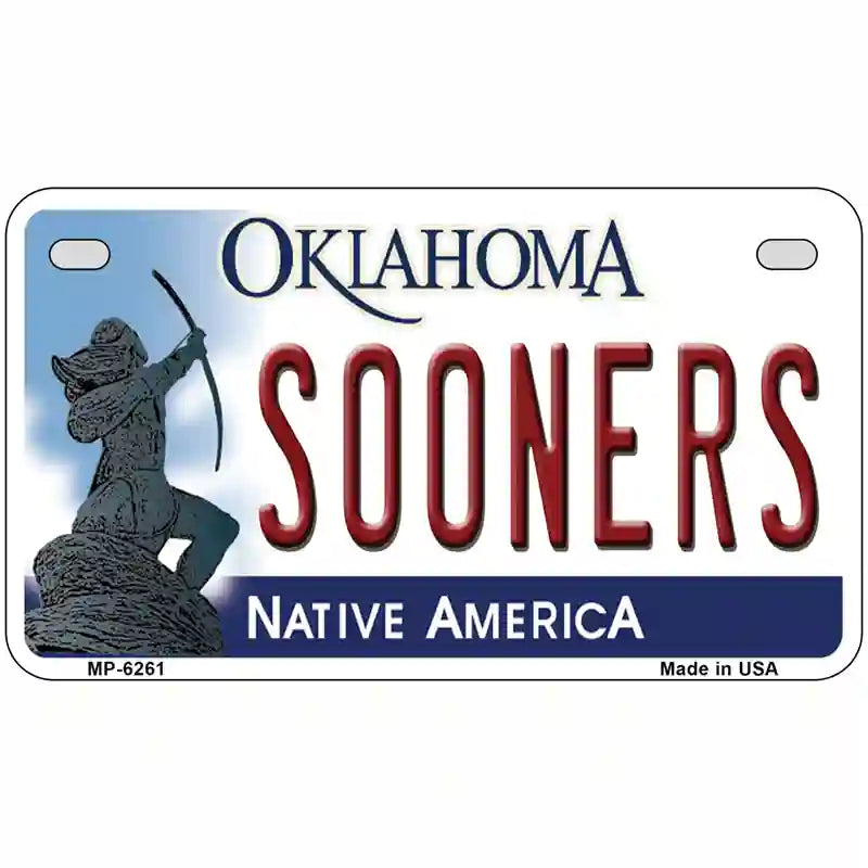 Sooners Oklahoma Novelty Metal License Plate 7" x 4" (MP)