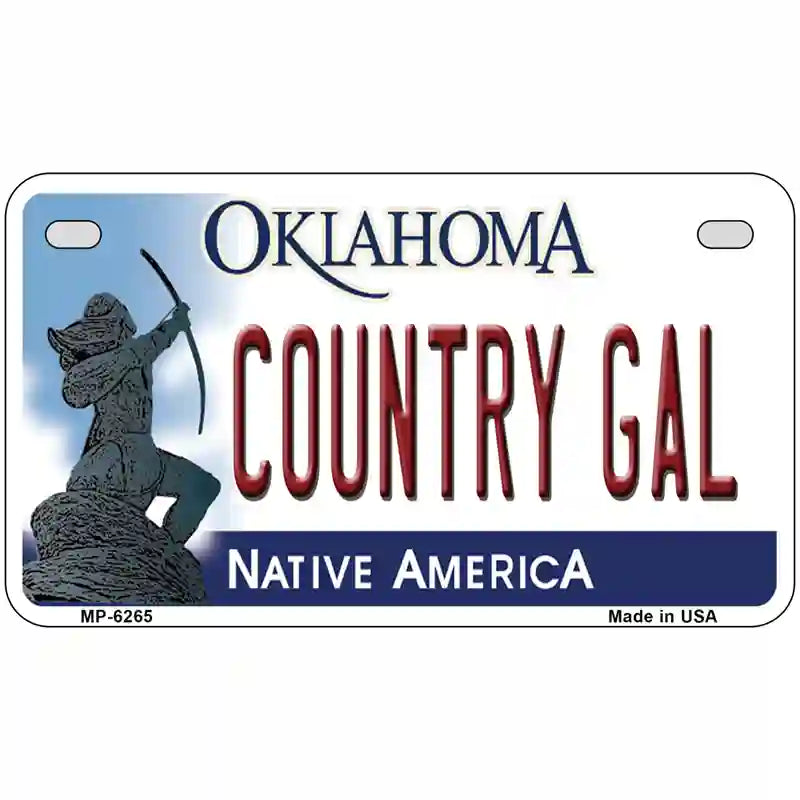 Country Gal Oklahoma Novelty Metal License Plate 7" x 4" (MP)