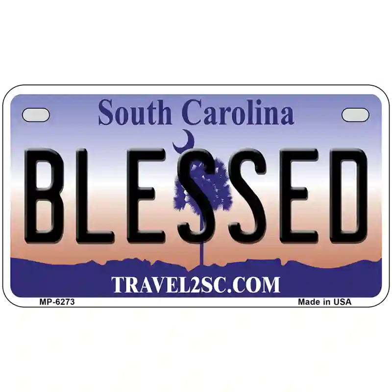 Blessed South Carolina Novelty Metal License Plate 7" x 4" (MP)