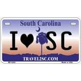 I Love South Carolina Novelty Metal License Plate 7" x 4" (MP)