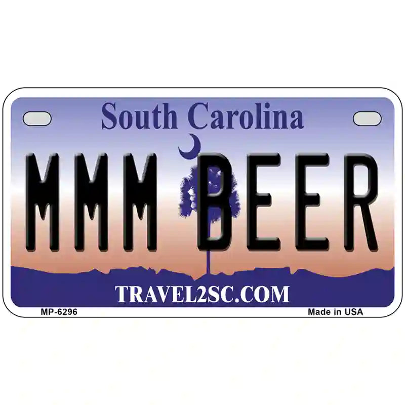 MMM Beer South Carolina Novelty Metal License Plate 7" x 4" (MP)