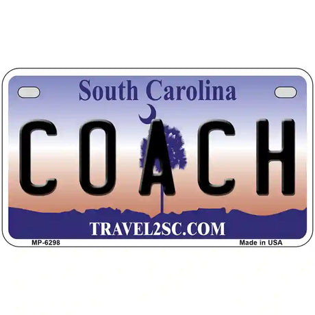 Coach South Carolina Novelty Metal License Plate 7" x 4" (MP)