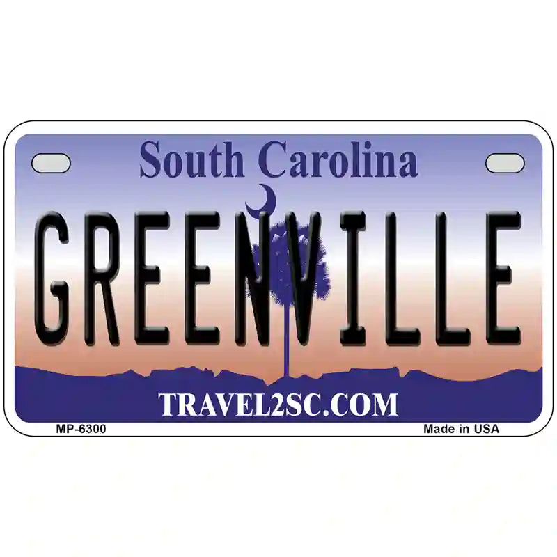 Greenville South Carolina Novelty Metal License Plate 7" x 4" (MP)