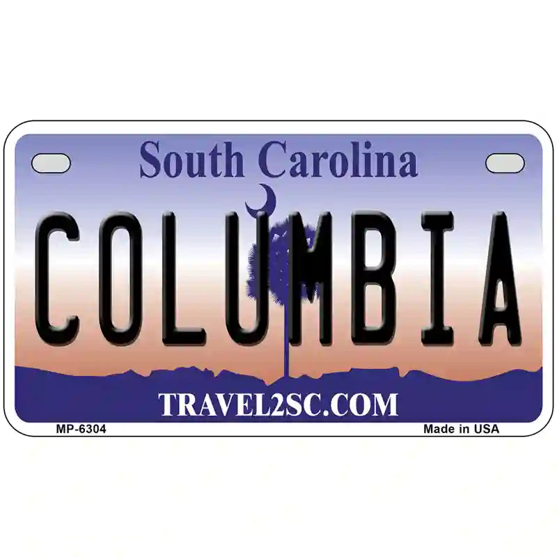 Columbia South Carolina Novelty Metal License Plate 7" x 4" (MP)