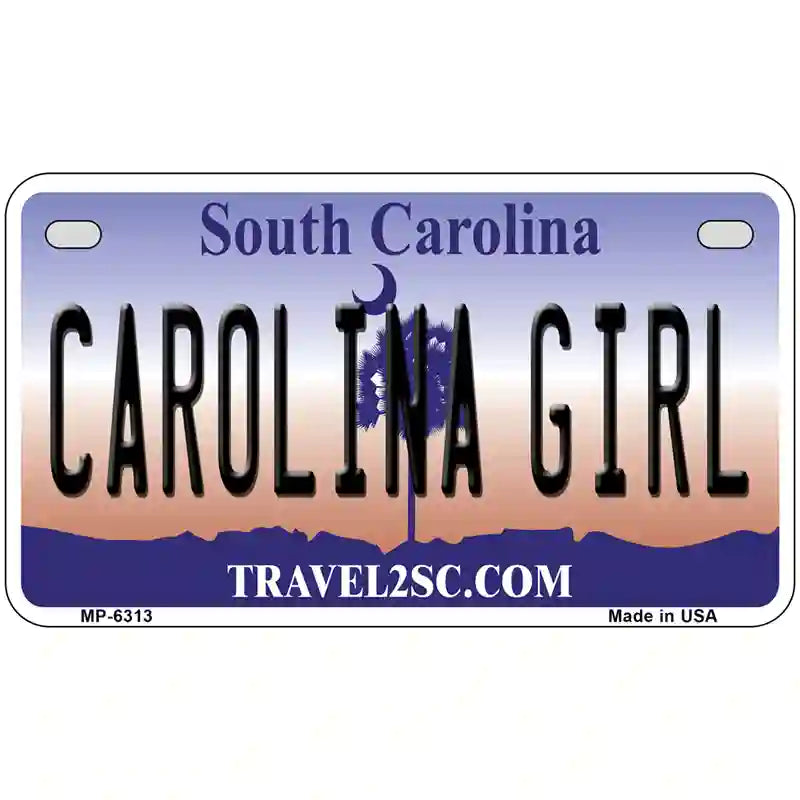 Carolina Girl South Carolina Novelty Metal License Plate 7" x 4" (MP)