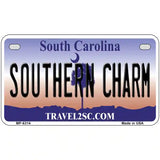 Southern Charm South Carolina Novelty Metal License Plate 7" x 4" (MP)