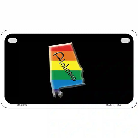 Alabama Rainbow Metal Novelty License Plate 7" x 4" (MP)