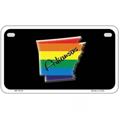 Arkansas Rainbow Metal Novelty License Plate 7" x 4" (MP)