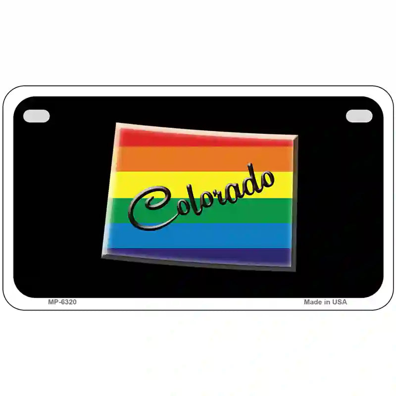 Colorado Rainbow Metal Novelty License Plate 7" x 4" (MP)