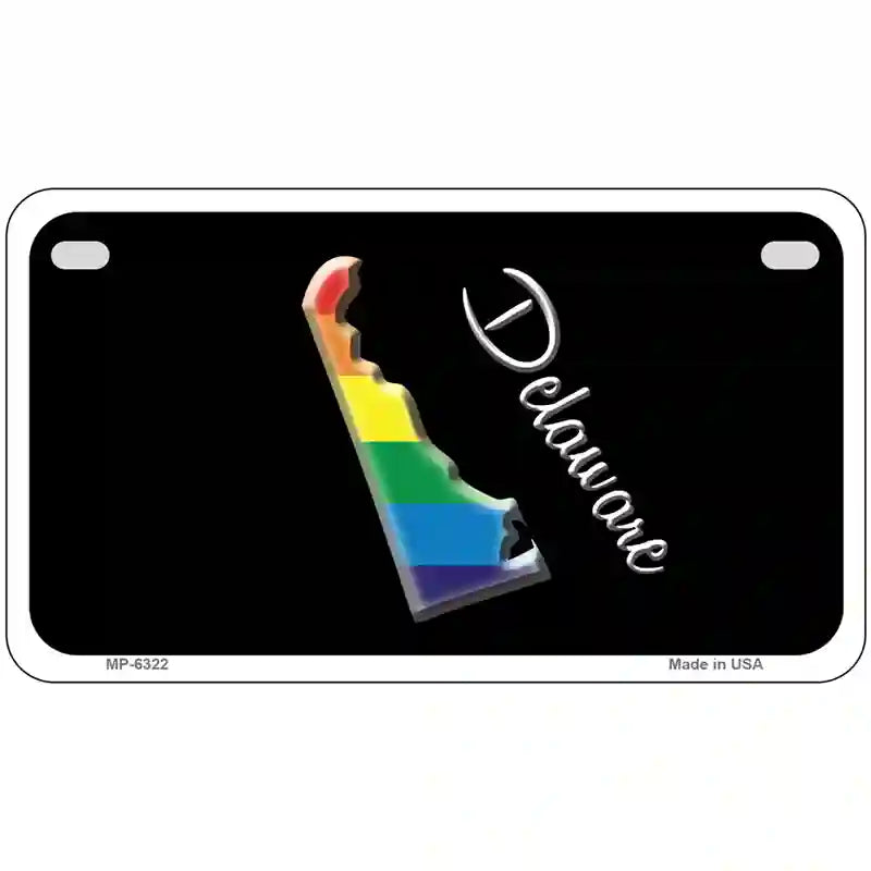 Delaware Rainbow Metal Novelty License Plate 7" x 4" (MP)