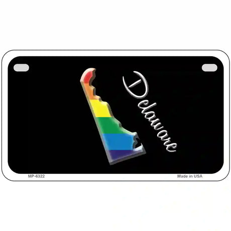 Delaware Rainbow Metal Novelty License Plate 7" x 4" (MP)