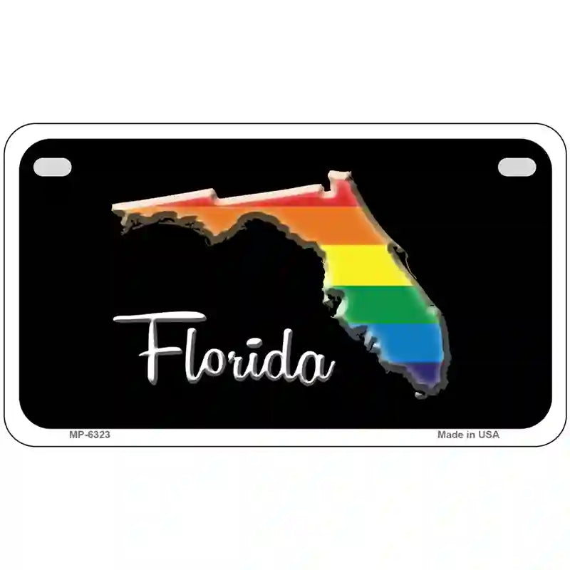 Florida Rainbow Metal Novelty License Plate 7" x 4" (MP)