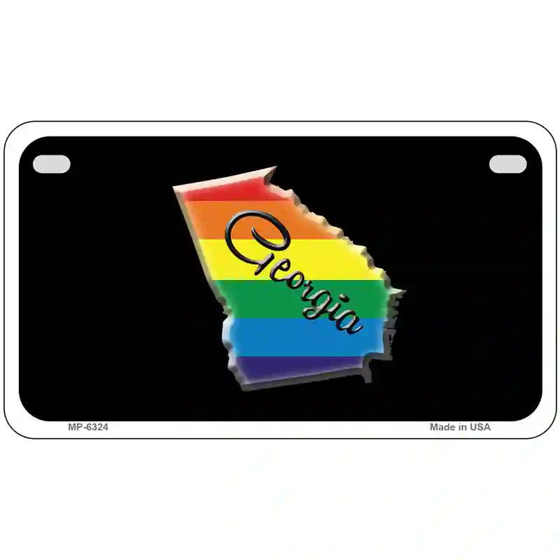 Georgia Rainbow Metal Novelty License Plate 7" x 4" (MP)