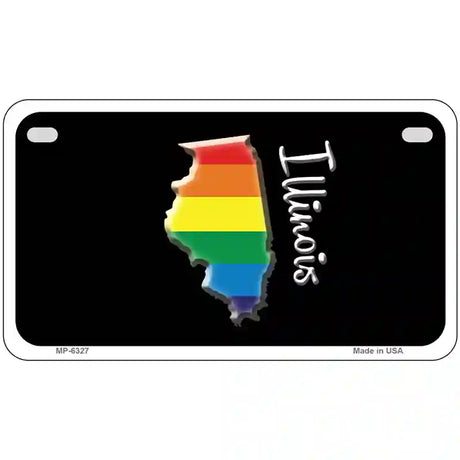 Illinois Rainbow Metal Novelty License Plate 7" x 4" (MP)