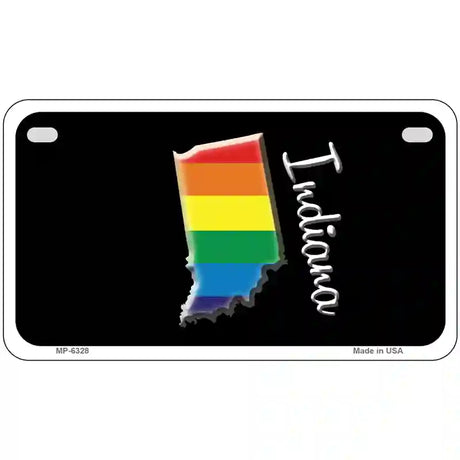 Indiana Rainbow Metal Novelty License Plate 7" x 4" (MP)