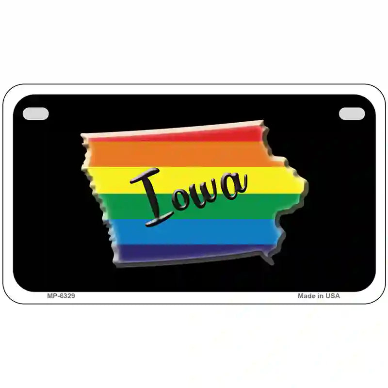 Iowa Rainbow Metal Novelty License Plate 7" x 4" (MP)