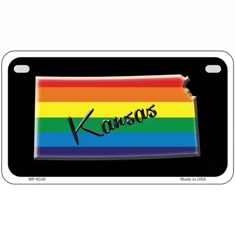 Kansas Rainbow Metal Novelty License Plate 7" x 4" (MP)