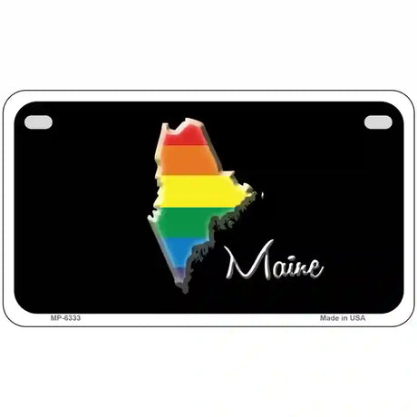 Maine Rainbow Metal Novelty License Plate 7" x 4" (MP)