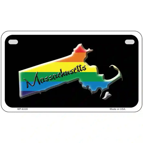 Massachusetts Rainbow Metal Novelty License Plate 7" x 4" (MP)