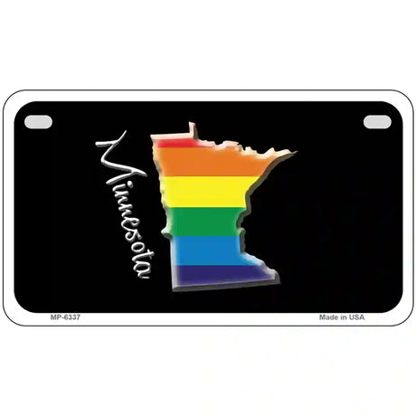 Minnesota Rainbow Metal Novelty License Plate 7" x 4" (MP)