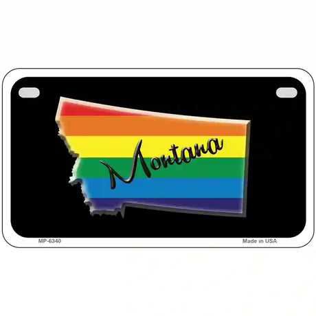 Montana Rainbow Metal Novelty License Plate 7" x 4" (MP)