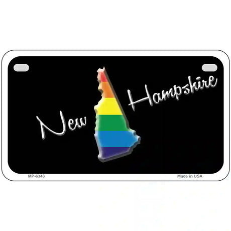 New Hampshire Rainbow Metal Novelty License Plate 7" x 4" (MP)