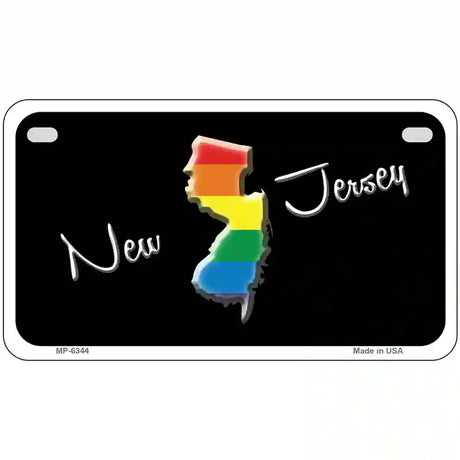 New Jersey Rainbow Metal Novelty License Plate 7" x 4" (MP)