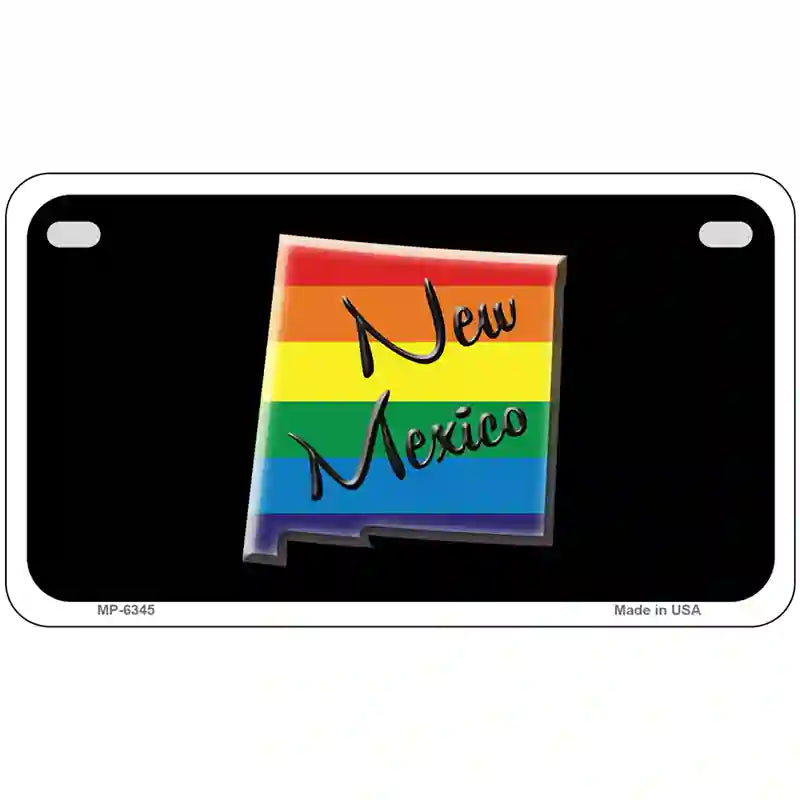 New Mexico Rainbow Metal Novelty License Plate 7" x 4" (MP)