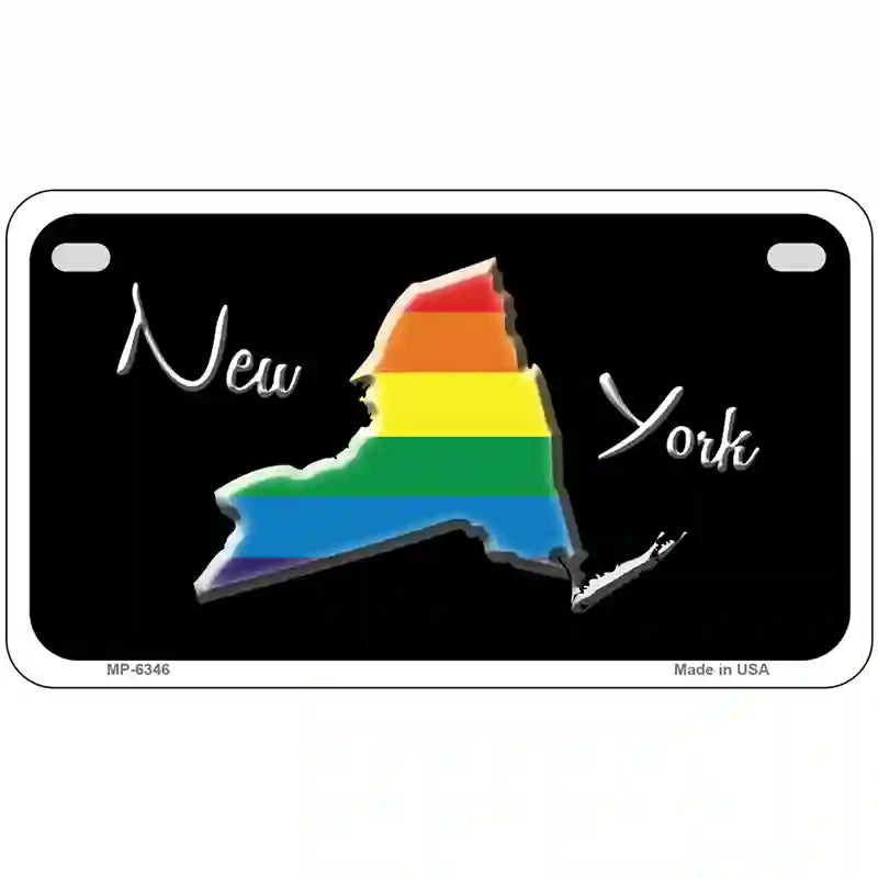 New York Rainbow Metal Novelty License Plate 7" x 4" (MP)