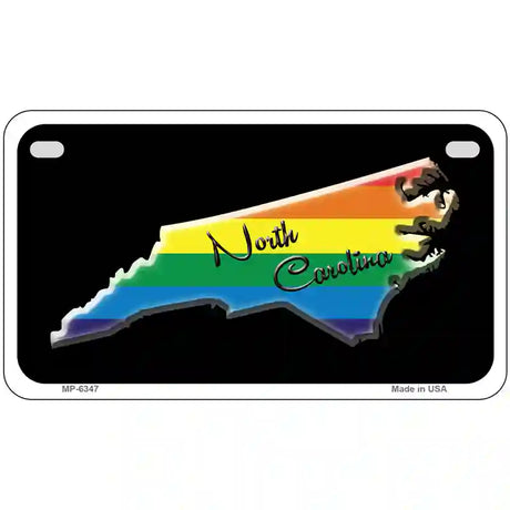 North Carolina Rainbow Metal Novelty License Plate 7" x 4" (MP)