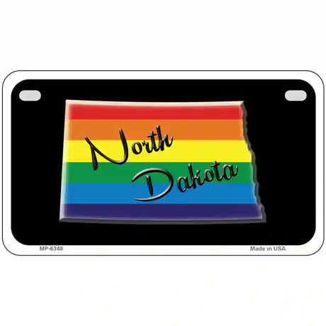 North Dakota Rainbow Metal Novelty License Plate 7" x 4" (MP)