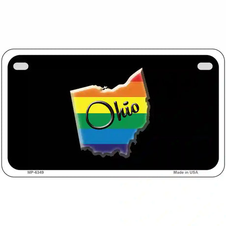 Ohio Rainbow Metal Novelty License Plate 7" x 4" (MP)