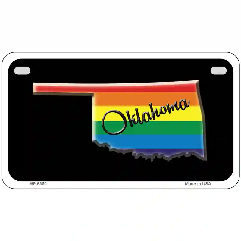 Oklahoma Rainbow Metal Novelty License Plate 7" x 4" (MP)