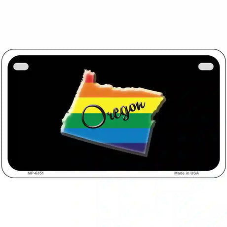 Oregon Rainbow Metal Novelty License Plate 7" x 4" (MP)