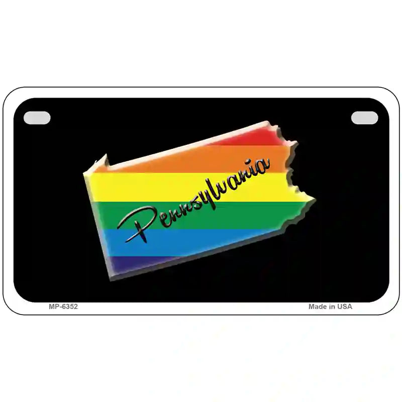 Pennsylvania Rainbow Metal Novelty License Plate 7" x 4" (MP)