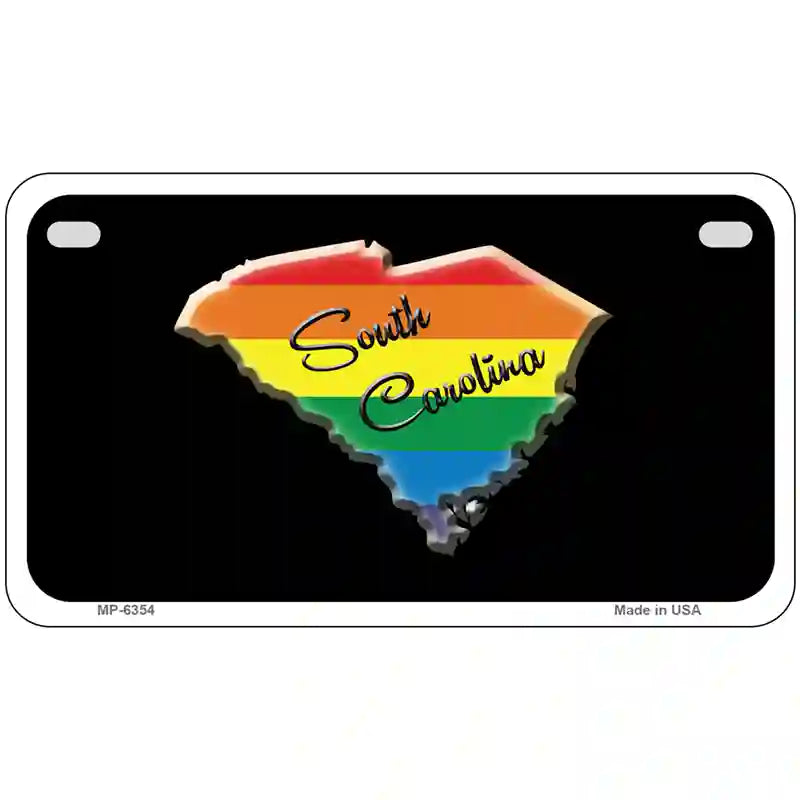 South Carolina Rainbow Metal Novelty License Plate 7" x 4" (MP)