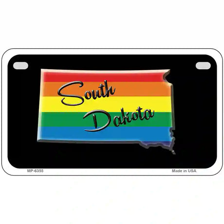 South Dakota Rainbow Metal Novelty License Plate 7" x 4" (MP)