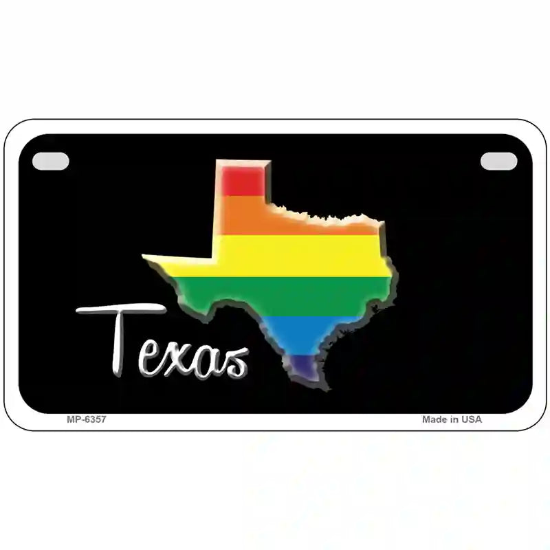 Texas Rainbow Metal Novelty License Plate 7" x 4" (MP)