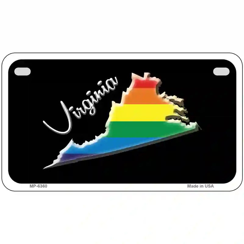 Virginia Rainbow Metal Novelty License Plate 7" x 4" (MP)