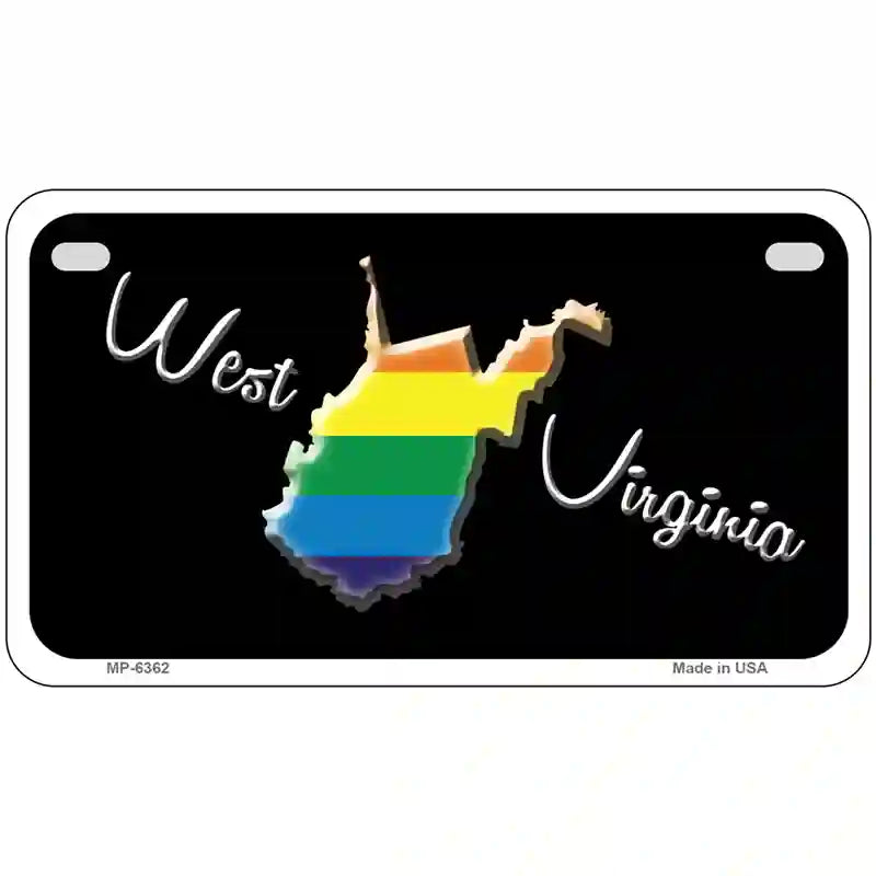 West Virginia Rainbow Metal Novelty License Plate 7" x 4" (MP)