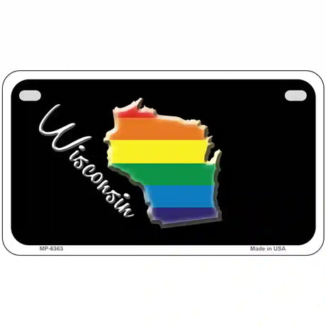 Wisconsin Rainbow Metal Novelty License Plate 7" x 4" (MP)