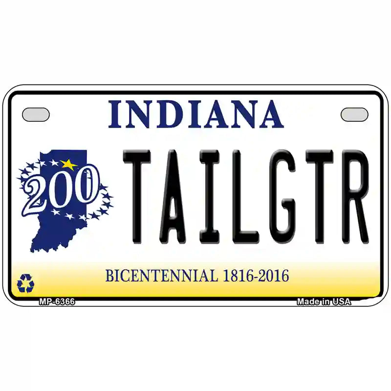 Tailgtr Indiana Bicentennial Novelty Metal License Plate 7" x 4" (MP)